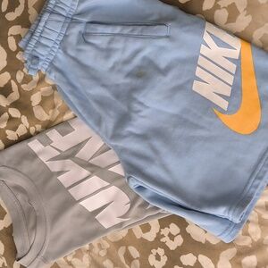 Nike Kids Blue Shorts& Grey Shirt